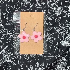 Pink Flower Earrings
